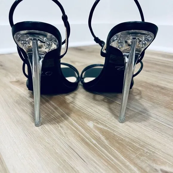 HALSTON Strappy Black Stilettos Size 8.5