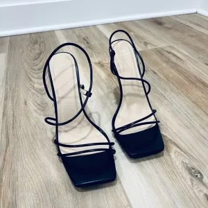 HALSTON Strappy Black Stilettos Size 8.5