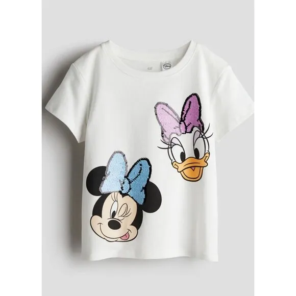 H&amp;M Disney Sandals (sz2.5) &amp; Shirt (sz 6x/7) Bundle - Big Kids