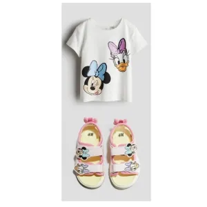 H&amp;M Disney Sandals (sz2.5) &amp; Shirt (sz 6x/7) Bundle - Big Kids