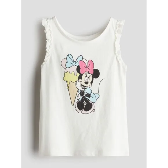 H&amp;M Minnie Mouse &amp; Friends Sandals(Size 1) &amp; Ruffled Top (5T/6) - Bundle