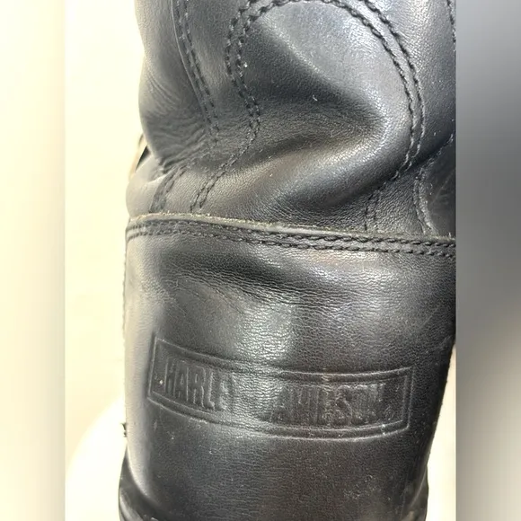 HARLEY-DAVIDSON Men's Waterproof Leather Riding Motorcycle Boots Buckle‎ Black