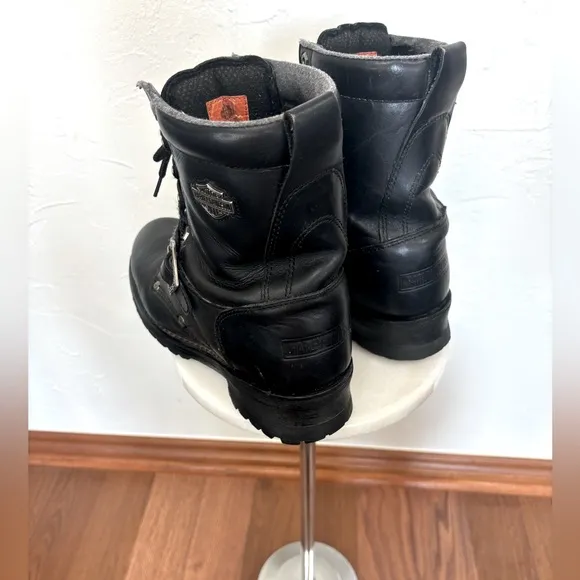 HARLEY-DAVIDSON Men's Waterproof Leather Riding Motorcycle Boots Buckle‎ Black