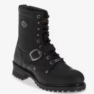 HARLEY-DAVIDSON Men's Waterproof Leather Riding Motorcycle Boots Buckle‎ Black