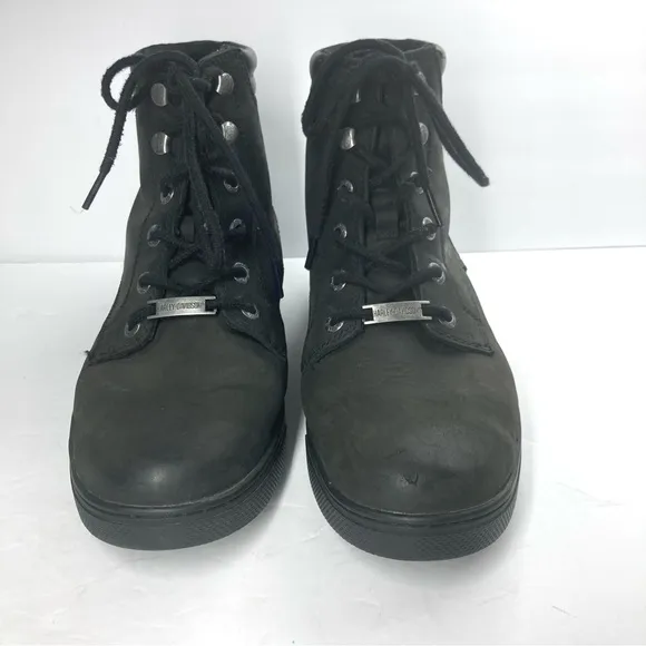 Harley Davidson Mens Watkins lace riding shoes size 9 M Black Motorcycle