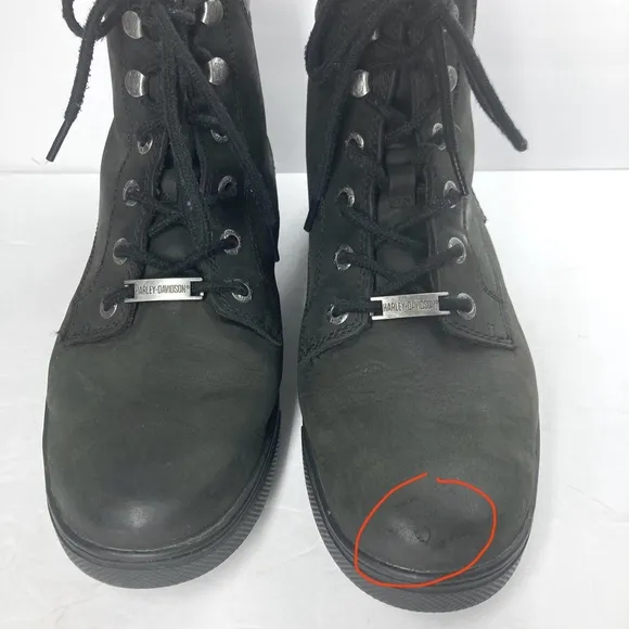 Harley Davidson Mens Watkins lace riding shoes size 9 M Black Motorcycle