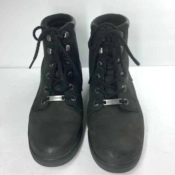 Harley Davidson Mens Watkins lace riding shoes size 9 M Black Motorcycle