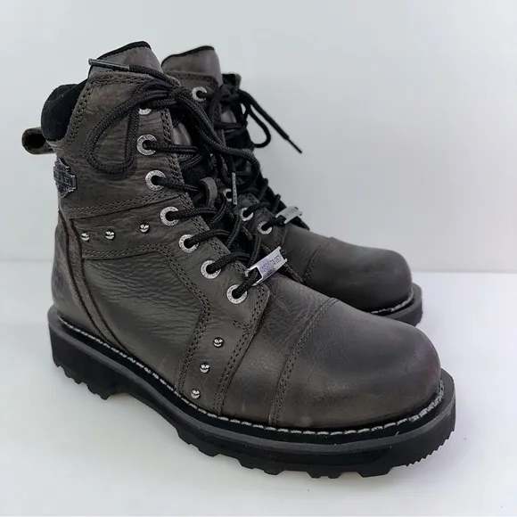 Harley-Davidson Women's Oakleigh D84277 Brown Lace Up Biker Boots - Size 9.5 M