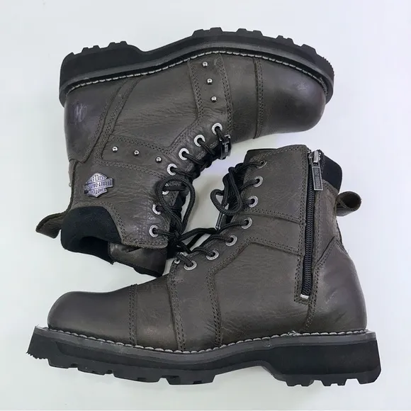 Harley-Davidson Women's Oakleigh D84277 Brown Lace Up Biker Boots - Size 9.5 M