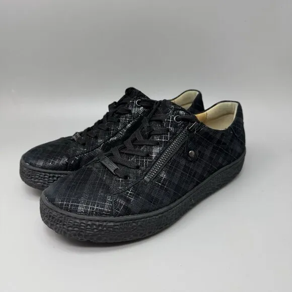 Hartjes Phil Black Side Zip Comfort Shoes Sneakers Women’s Size 6 Suede