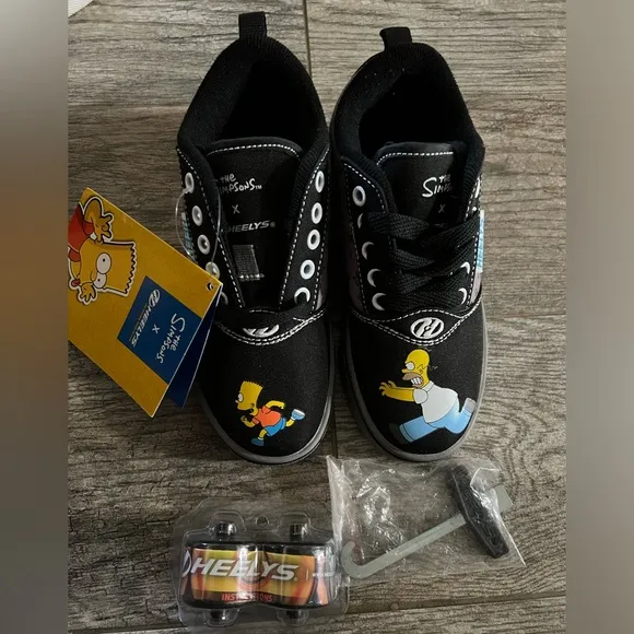 Heelys SIMPSON'S Pro 20 Bart &amp; Homer Sneakers Skates Shoes Purple Black NEW