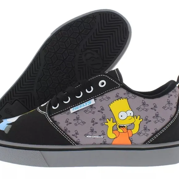 Heelys SIMPSON'S Pro 20 Bart &amp; Homer Sneakers Skates Shoes Purple Black NEW