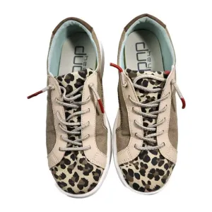 Hey Dude Karina Beige Leopard Sneakers Shoes Womens US 7 EU 38 Casual Comfort