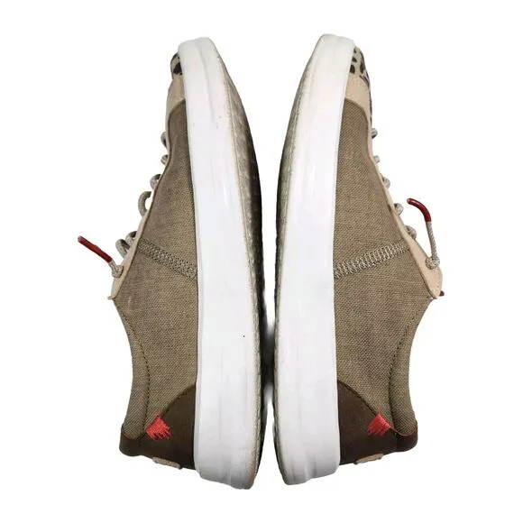 Hey Dude Karina Beige Leopard Sneakers Shoes Womens US 7 EU 38 Casual Comfort