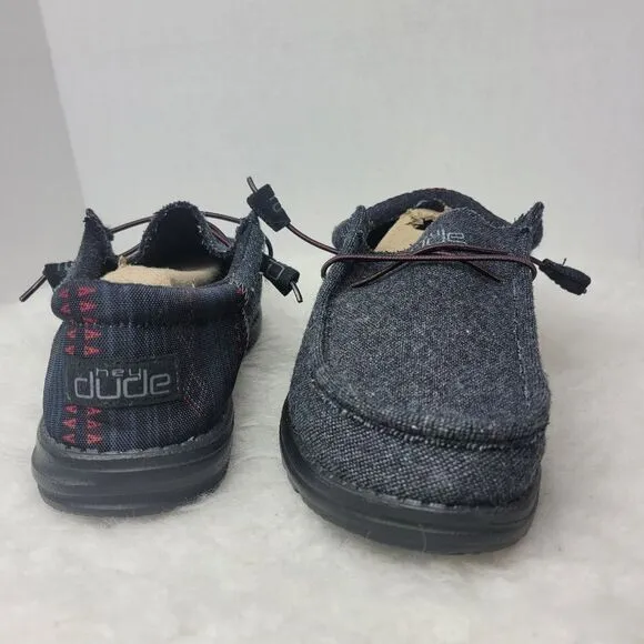 Hey Dude Men's Wally Funk Wool Black Aztec  Men’s Shoes Size 9 US 42 EUR