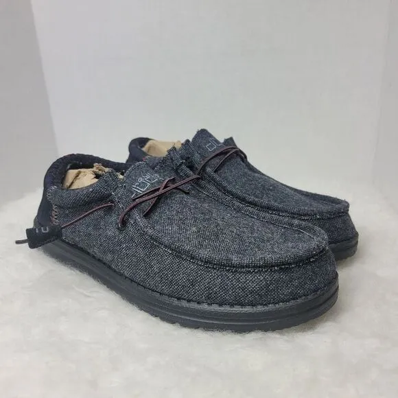 Hey Dude Men's Wally Funk Wool Black Aztec  Men’s Shoes Size 9 US 42 EUR
