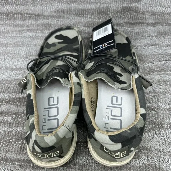 Hey Dude Wally Camouflage Multi Camo Shoes Slip On Men’s Size 9 BRAND NEW