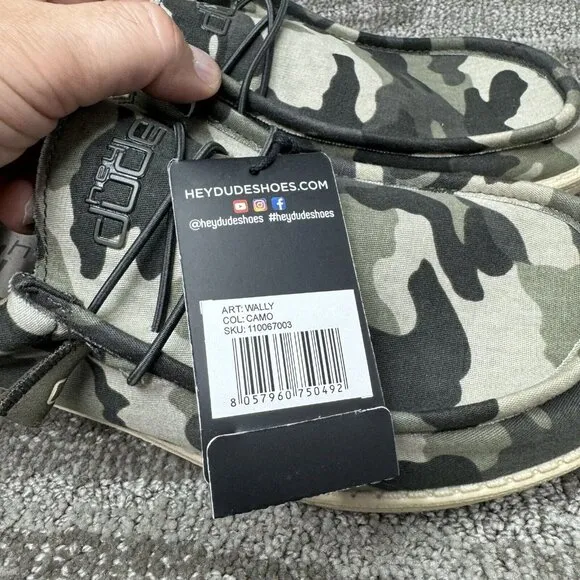 Hey Dude Wally Camouflage Multi Camo Shoes Slip On Men’s Size 9 BRAND NEW