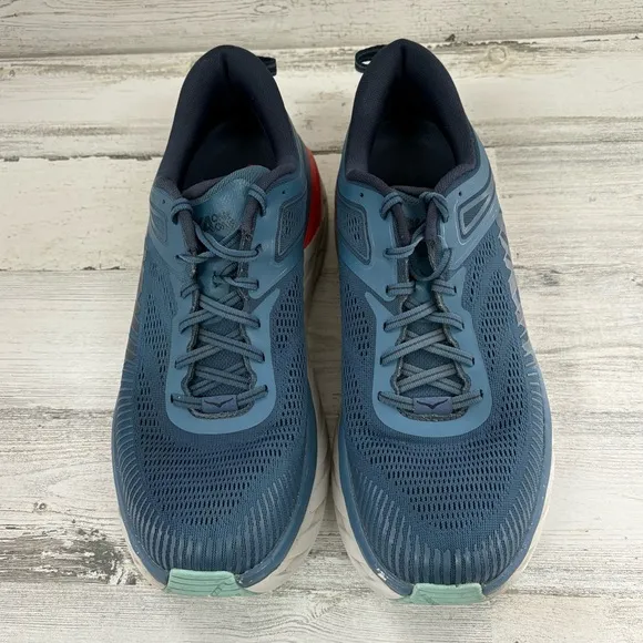 HOKA Men’s Bondi 7 Size 11.5 Running Shoes Lace Up Plush Collar Cushion Footbed
