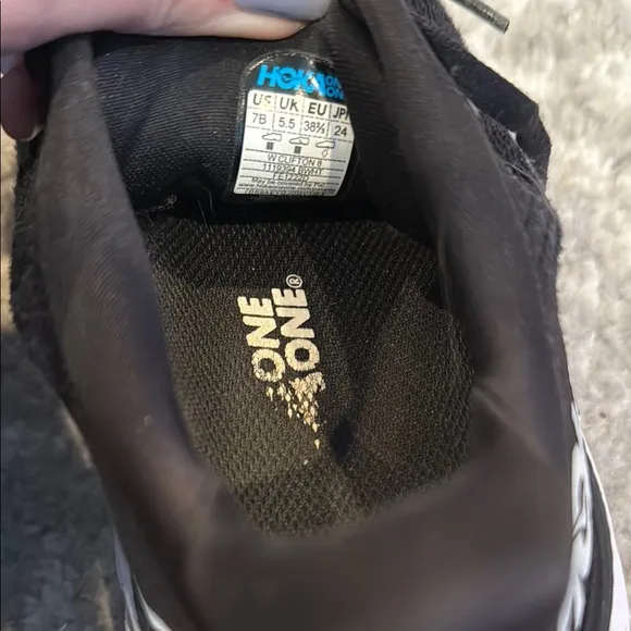 Hoka One One Clifton Black Running Shoes Sneakers