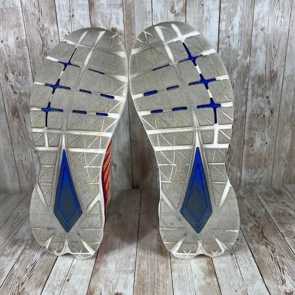 HOKA ONE ONE Mach 6 Pro-Fly Performance Running Shoes White Orange‎ Blue US 12.5