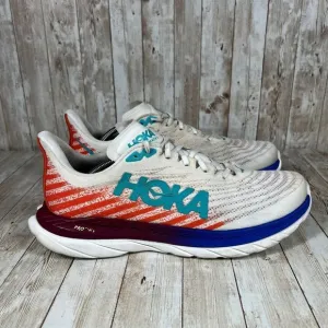 HOKA ONE ONE Mach 6 Pro-Fly Performance Running Shoes White Orange‎ Blue US 12.5