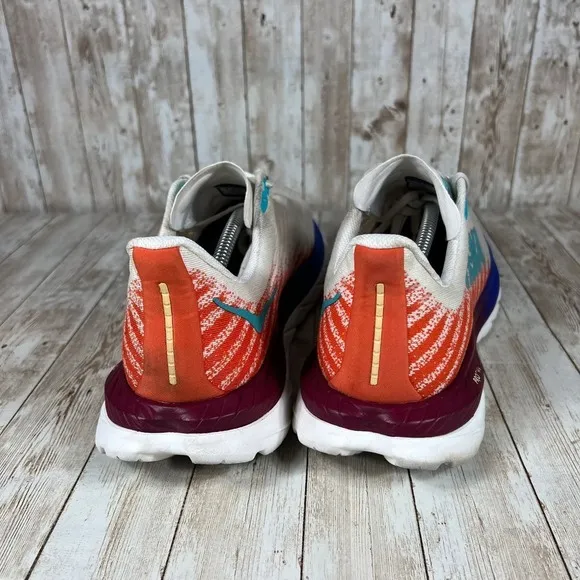 HOKA ONE ONE Mach 6 Pro-Fly Performance Running Shoes White Orange‎ Blue US 12.5