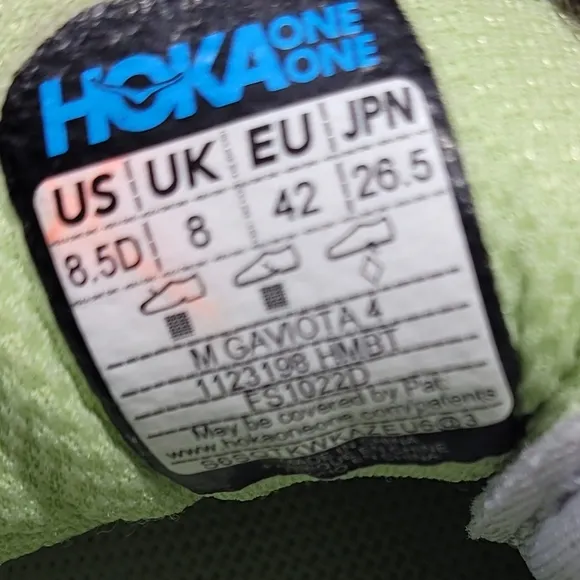 HOKA ONE ONE MEN'S GAVIOTA 4 RUNNING SHOES SIZE 8.5D GREY