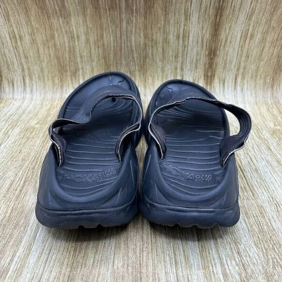 Hoka One One Ora Recovery Flip‎ Flop Men's Size 11 D Black Casual Comfort Shoes