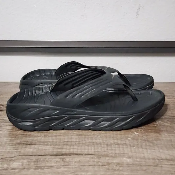 Hoka One One Ora Recovery Flip Men's Sandals Shoes Size 14 Black