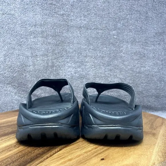 Hoka One One Ora Recovery Triple Black Flip Flops Thongs Sandals Men's Size 8