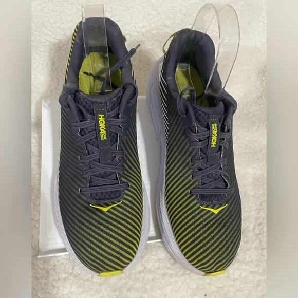 Hoka One One - Rincon 2 Striped Mesh Running Sneakers‎ - Yellow ,size 10 mens