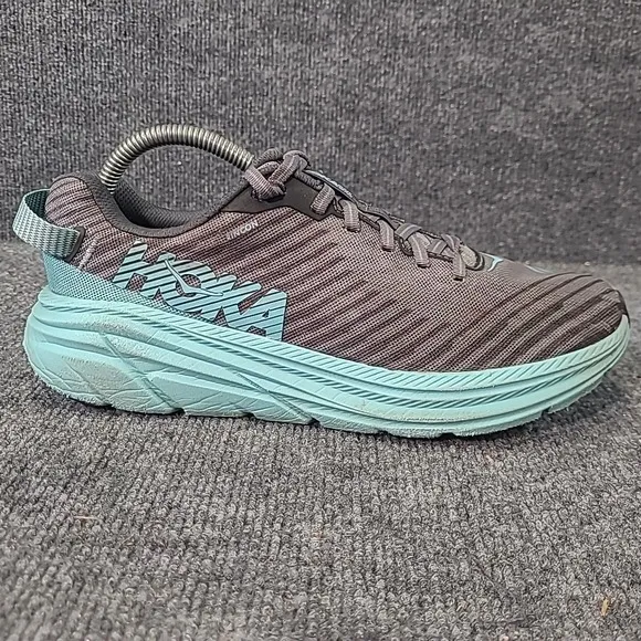 Hoka One One Rincon Shoes Sneakers Gray Aqua Sky Women Size 9/ EU 41 1/3
