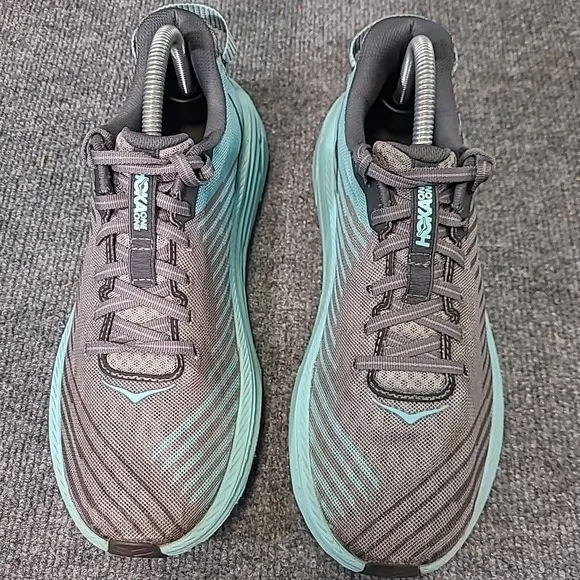 Hoka One One Rincon Shoes Sneakers Gray Aqua Sky Women Size 9/ EU 41 1/3