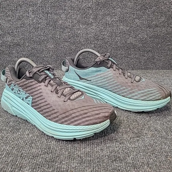 Hoka One One Rincon Shoes Sneakers Gray Aqua Sky Women Size 9/ EU 41 1/3