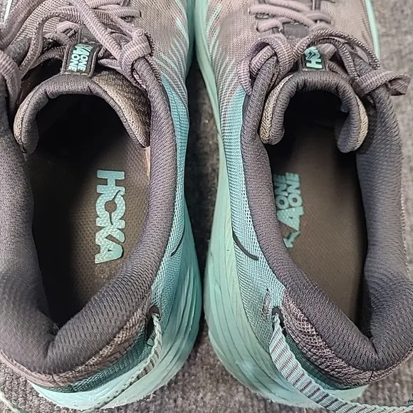 Hoka One One Rincon Shoes Sneakers Gray Aqua Sky Women Size 9/ EU 41 1/3