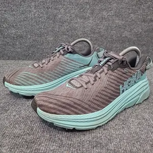 Hoka One One Rincon Shoes Sneakers Gray Aqua Sky Women Size 9/ EU 41 1/3