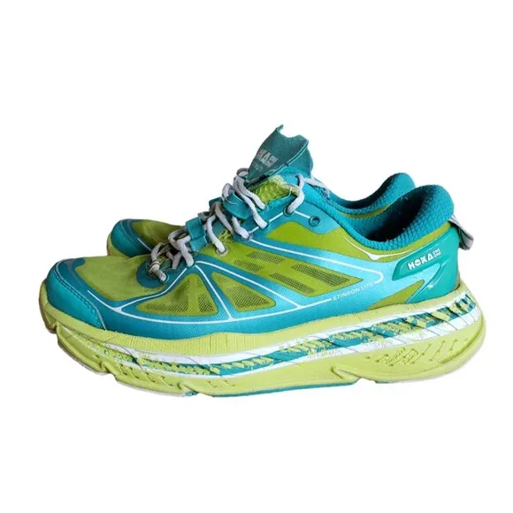 Hoka One One Stinson Lite Running Shoes Women's Size 8.5 Lime Blue  no Insoles