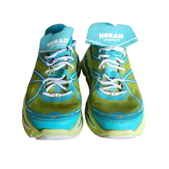 Hoka One One Stinson Lite Running Shoes Women's Size 8.5 Lime Blue  no Insoles