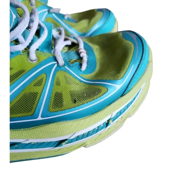 Hoka One One Stinson Lite Running Shoes Women's Size 8.5 Lime Blue  no Insoles