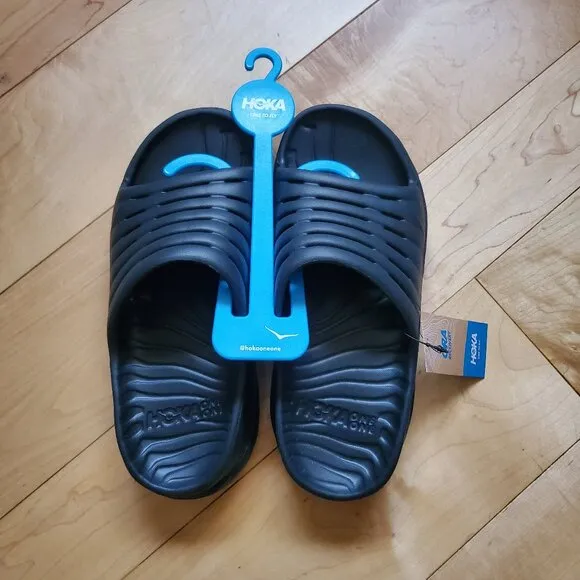 Hoka Ora Recovery Slides Flip Flops Shoes Womens Size 8 Black