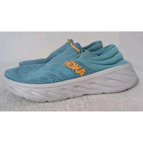 Hoka Shoes Ora Recovery 2 Aqua Blazing Orange Slip On Shoe 1119397 Abor Men’s 9