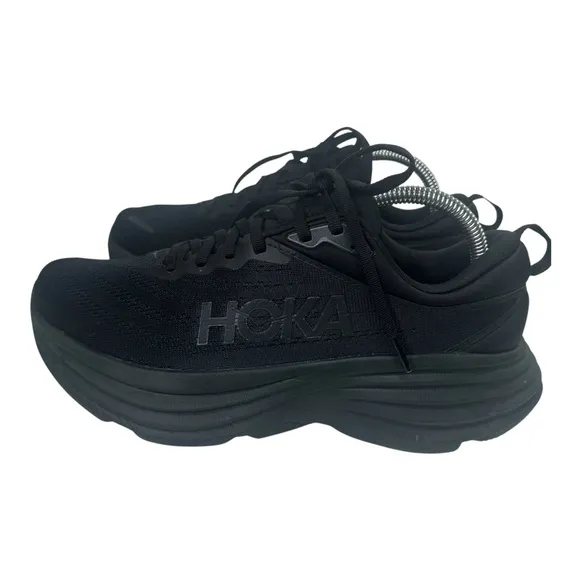 Hoka Women's Bondi 8 Black Wide Width Sneaker. Sz: 9.5W