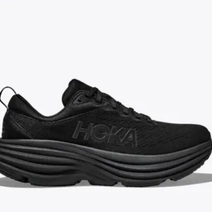 Hoka Women's Bondi 8 Black Wide Width Sneaker. Sz: 9.5W