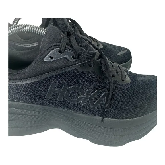 Hoka Women's Bondi 8 Black Wide Width Sneaker. Sz: 9.5W