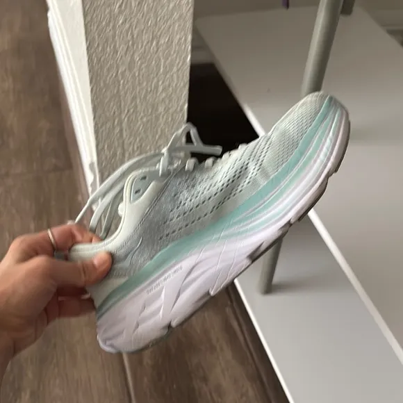 HOKA Women's Gray and White Running Shoes