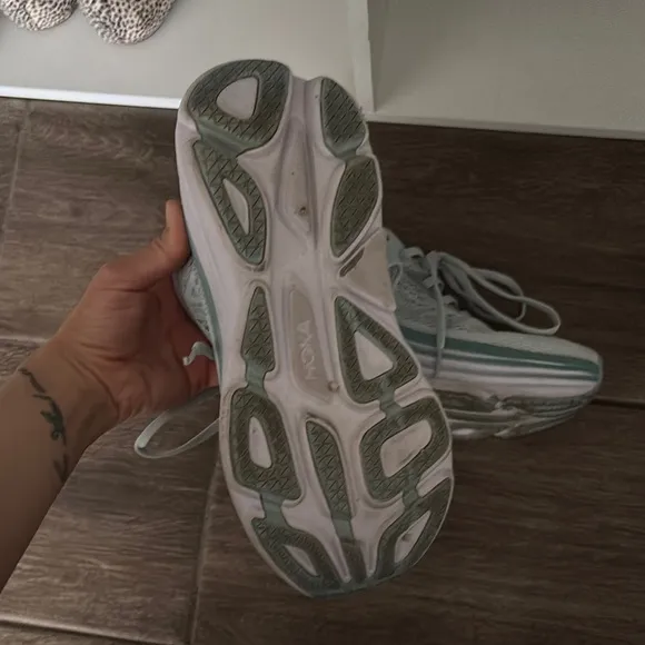 HOKA Women's Gray and White Running Shoes