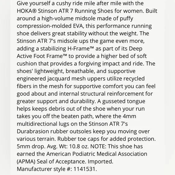 HOKA Women's Stinson 7 Running Shoes