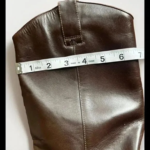 Hunt Club Women's Vintage Brown Leather Cowboy Boots Size 9.5M