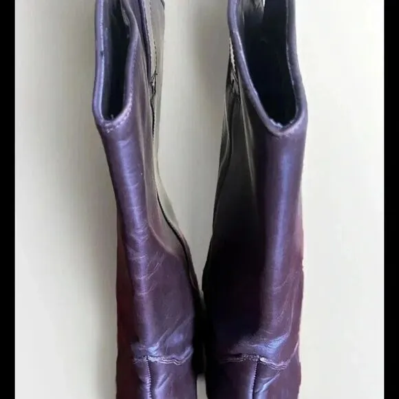 Hunt Club Women's Vintage Brown Leather Cowboy Boots Size 9.5M